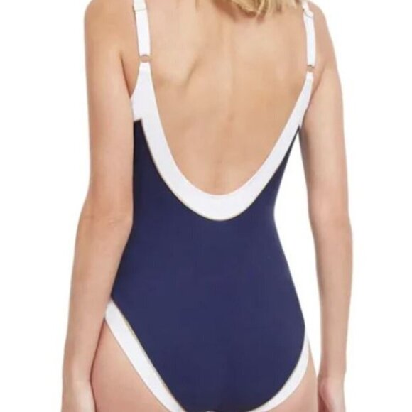 GOTTEX HIGH CLASS V-NECK SURPLICE ONE PIECE SWIMSUIT Sz 16 New - Picture 8 of 8